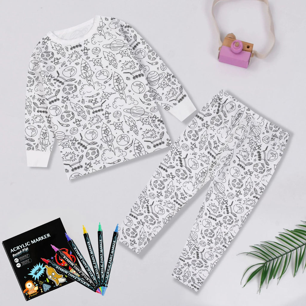 KleurPyjama™ Kreatieve Graffiti Pyjama Set