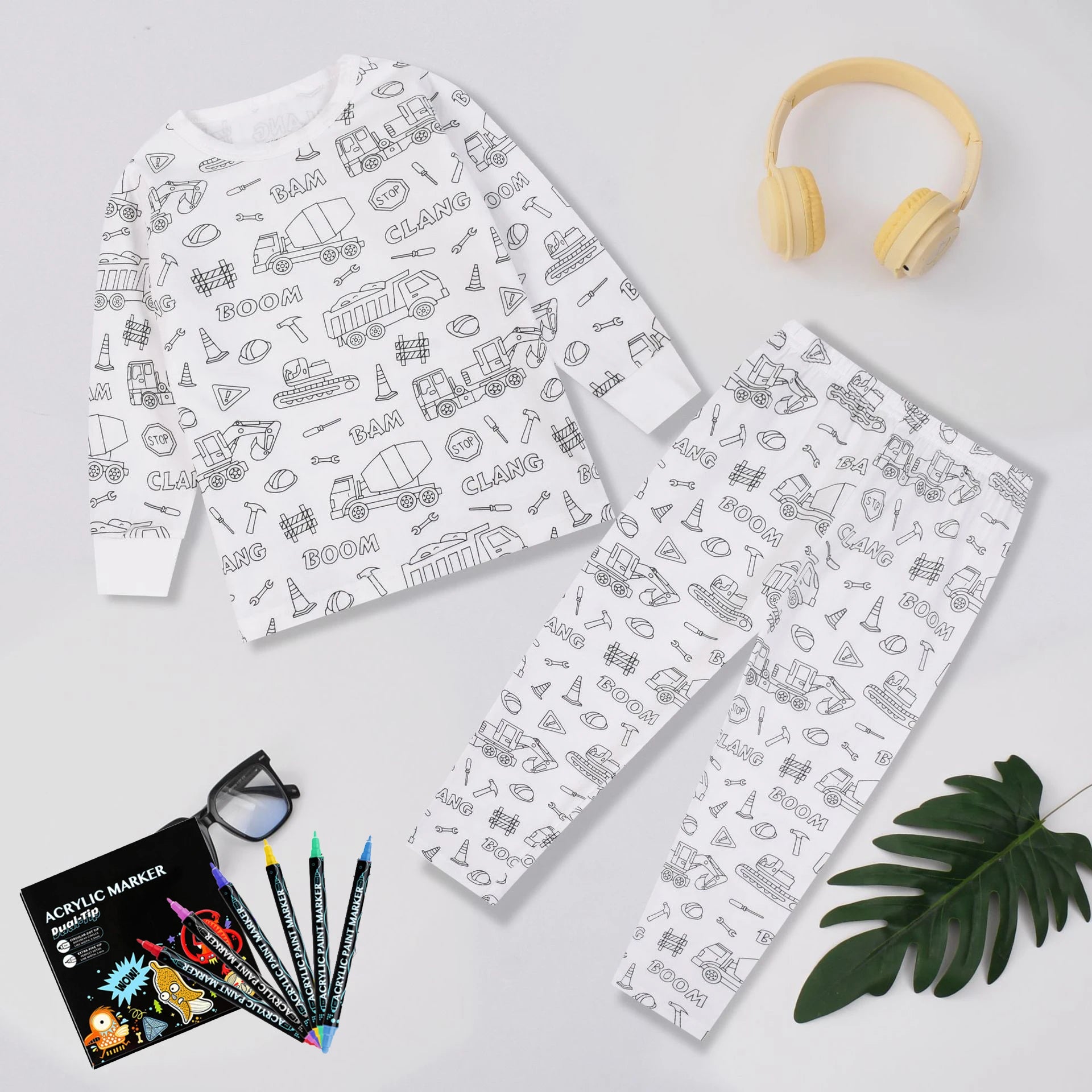 KleurPyjama™ Kreatieve Graffiti Pyjama Set