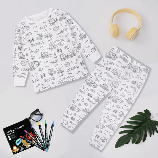 KleurPyjama™ Kreatieve Graffiti Pyjama Set