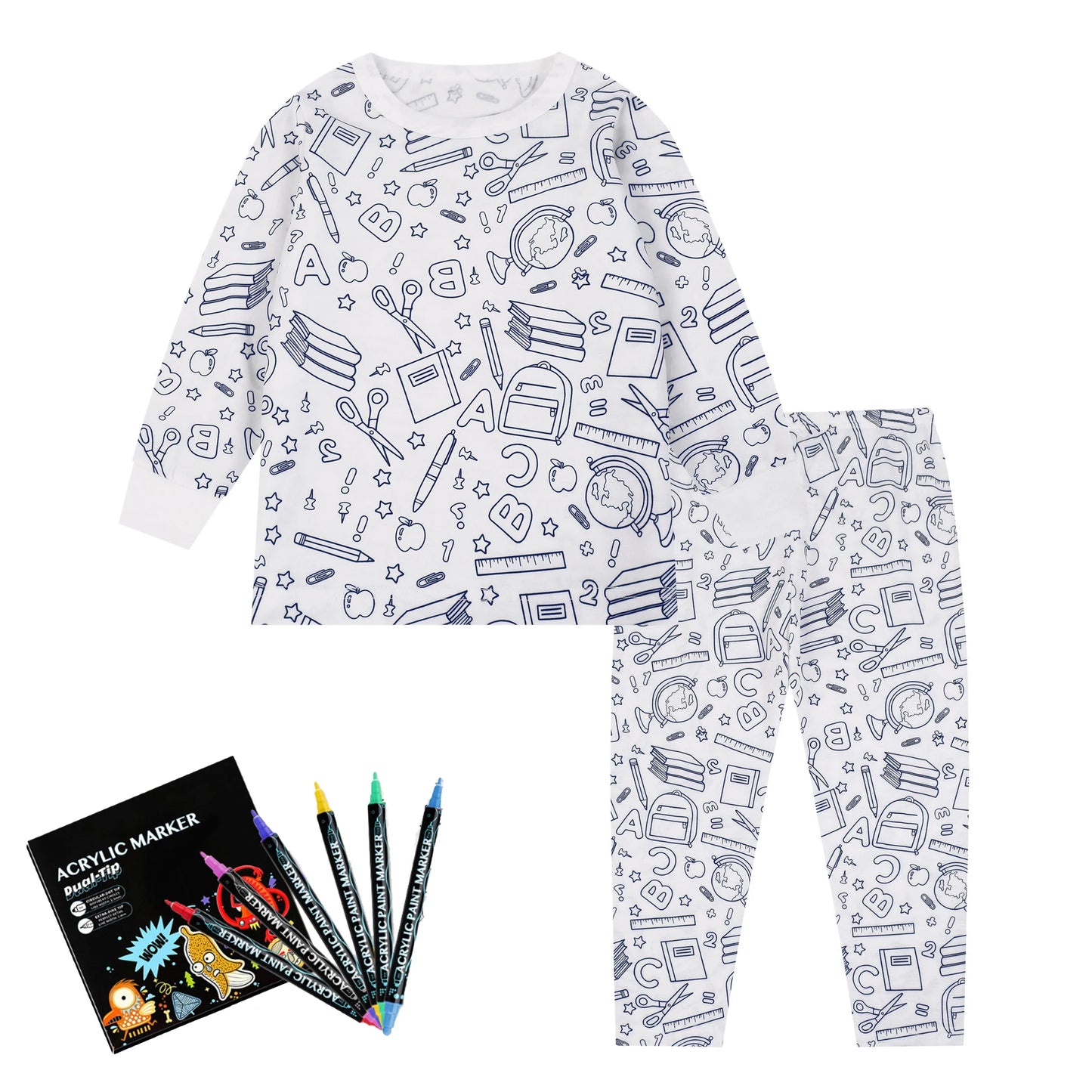 KleurPyjama™ Kreatieve Graffiti Pyjama Set